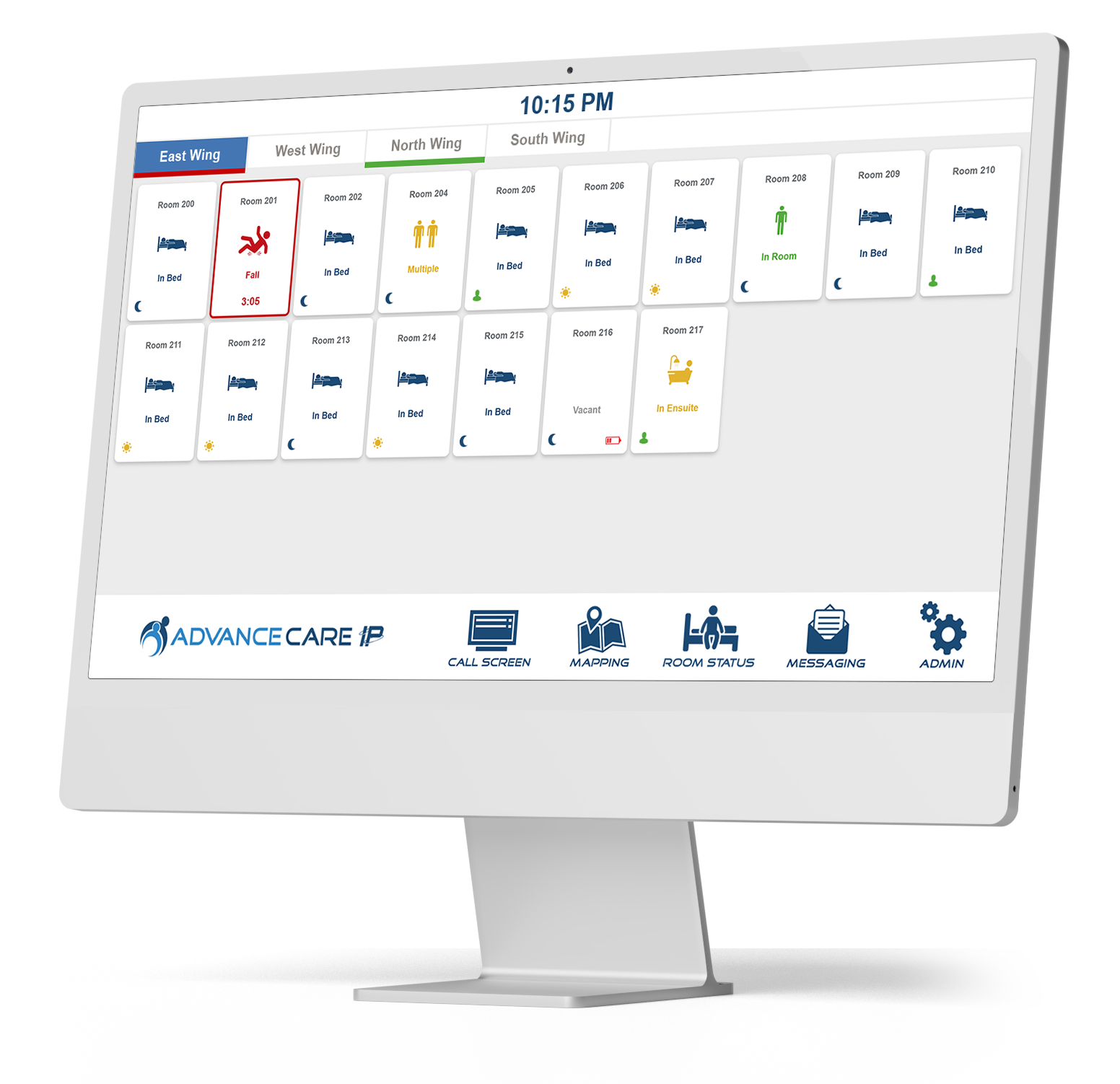 Advance Care nurse using the IP nurse call system